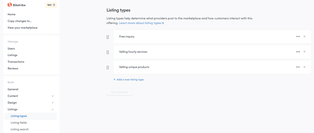 Operator view multiple listing types