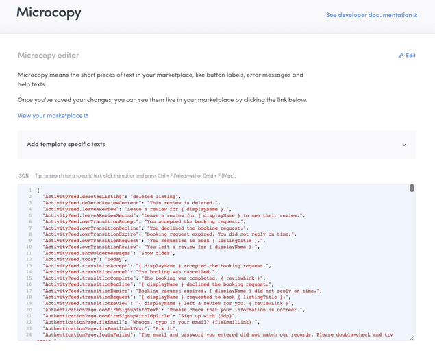 Microcopy editor with data added